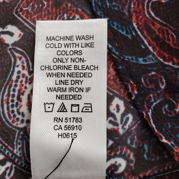 Maurices Women’s 3/4 Sleeve Lattice Back Tunic Blouse Burgundy/Teal Size Large - Picture 11 of 14